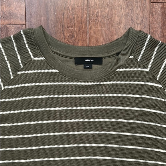 Vince Men’s Green and White Long Sleeve Tee, Size - Picture 4 of 12